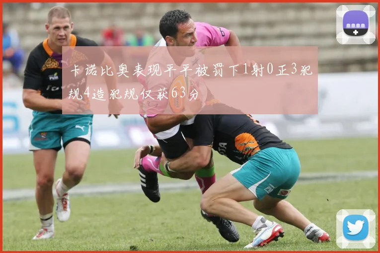 卡诺比奥表现平平被罚下1射0正3犯规4造犯规仅获63分